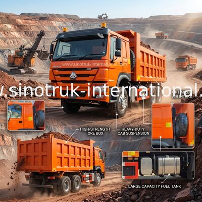 400 л.с. Оранжевый грузовик RHD 6×4 10 колес Высокая лошадиная мощность