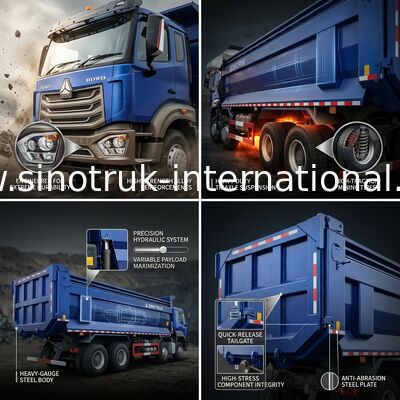 RHD 8×4 10 колес 380 л.с. Синий HOWO Типпер Грузовик Высокая лошадиная мощность