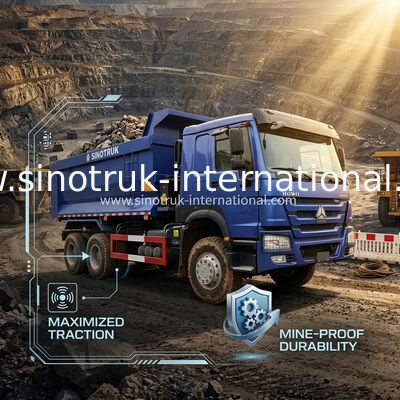 Полный приводНизкое потребление топлива 380 л.с. Синий HOWO Типпер грузовик RHD 6×6 10 колес