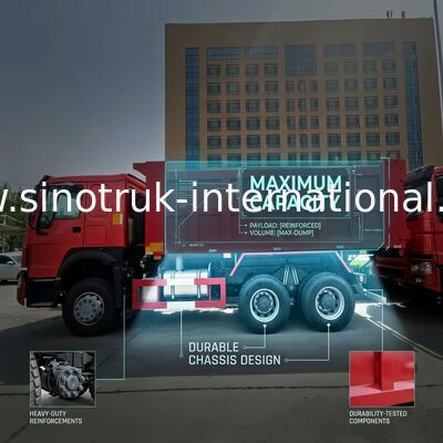 Самосвал RHD 6×4 336HP Tipper SINOTRUK HOWO в красном цвете