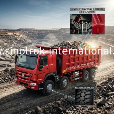 Красные колеса самосвала 400hp 12 SINOTRUK HOWO 8X4