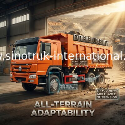 Sinotruk Howo Tipper Dump Truck Weichai 380hp 6 × 4 5200 - 5800 мм Для экспорта
