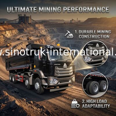 Самосвал Tipper черноты SINOTRUK HOHAN 8×4 для конструкции