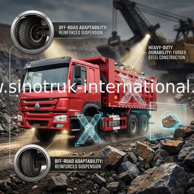 КРАСНЫЙ САМОСВАЛ LHD TIPPER SINOTRUK HOWO 371HP 6x4
