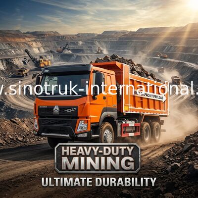 Загрузка САМОСВАЛА 30T TIPPER SINOTRUK ОРАНЖЕВАЯ HOWO 371HP 6x4