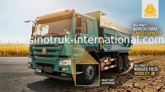 25 тонн рулевого колеса тележки сброса WD615.47 6x4 Sinotruk Howo 371HP регулируемого
