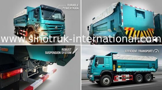 Автоматическая тяжелая тележка сброса 6X4 с высокой эффективностью крышки 5800 * 2300 * 1500mm