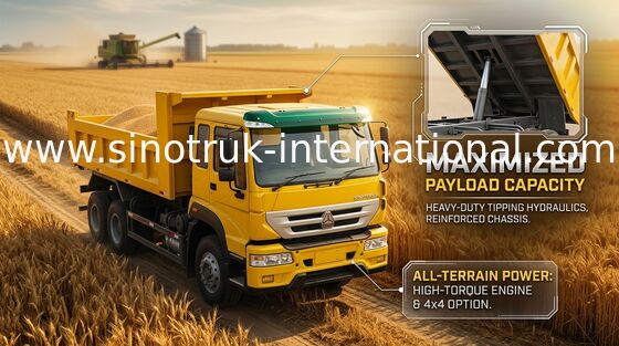 Тележка сброса 290HP Tipper Commerical 4X2 LHD 16tons 9-13CBM ZZ3161M4011C1