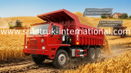 Тележка сброса LHD минирования SINOTRUK HOWO70 10Wheels 371HP 70 тонн ZZ5707S3840AJ
