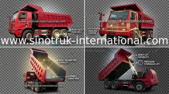 Тележка сброса SINOTRUK Tipper HOWO 70 минируя LHD 6X4 371HP 70tons ZZ5707S3840AJ