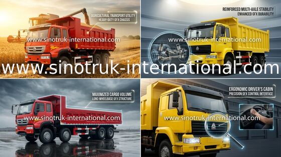 Тележка сброса 6X4 принца Tipper SINOTRUK золотистая 336HP LHD 25-30tons ZZ3251N3641W