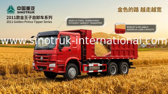 Тележка 10Wheels 336HP RHD 25-30tons ZZ3251N3641W принца сброса SINOTRUK золотистая