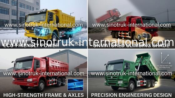 Тележка сброса 10wheels Tipper SINOTRUK HOWO LHD 371HP 25tons 10-25CBM ZZ3257N3847A