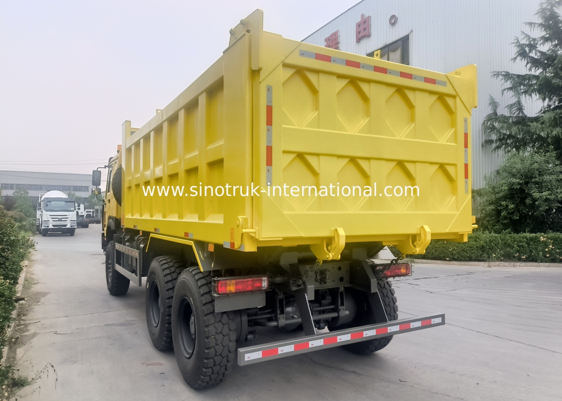 Sinotruk Howo Tipper Dump Truck 6 × 6 с полным приводом с 14,00R20 однотонной шиной 380 л.с.