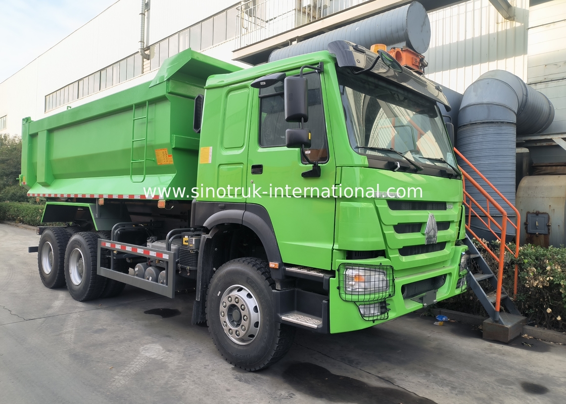 Sinotruk Howo Tipper Dump Truck 380hp 6 × 4 U Форма грузового кузова Зеленый цвет