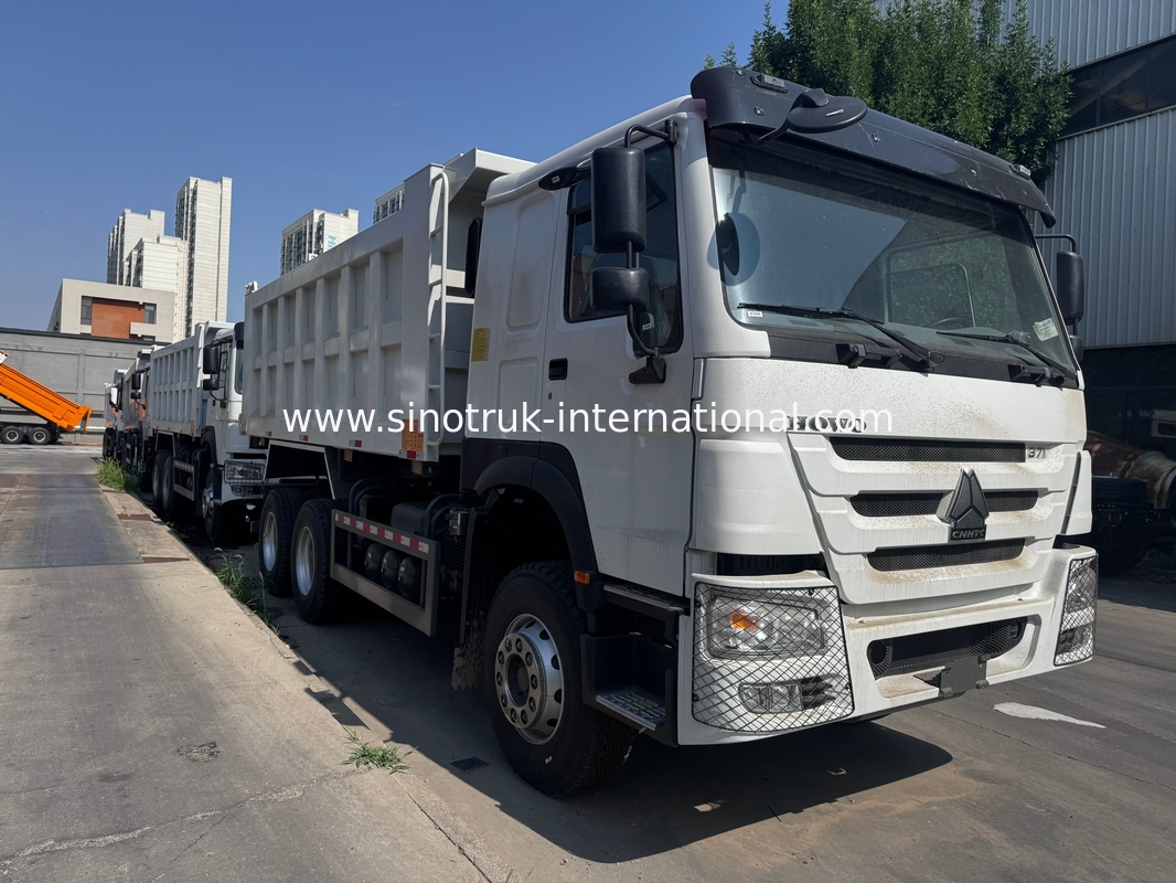 Двигатель SINOTRUK 371HP 6 × 4 LHD HOWO Дамп-Трак Белый 19-20CBM Средний подъем