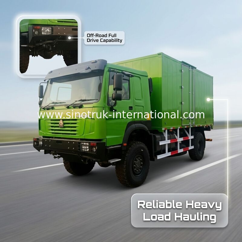 Грузовик 4X4 LHD с грузовым отсеком 5000*2300*2300 мм и задним мостом 16T для тяжелых перевозок