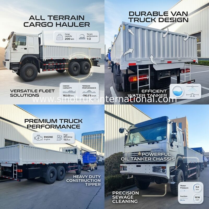 Отпустите мощь и универсальность Все завоевание Белый HOWO 6x6 400 л.с.