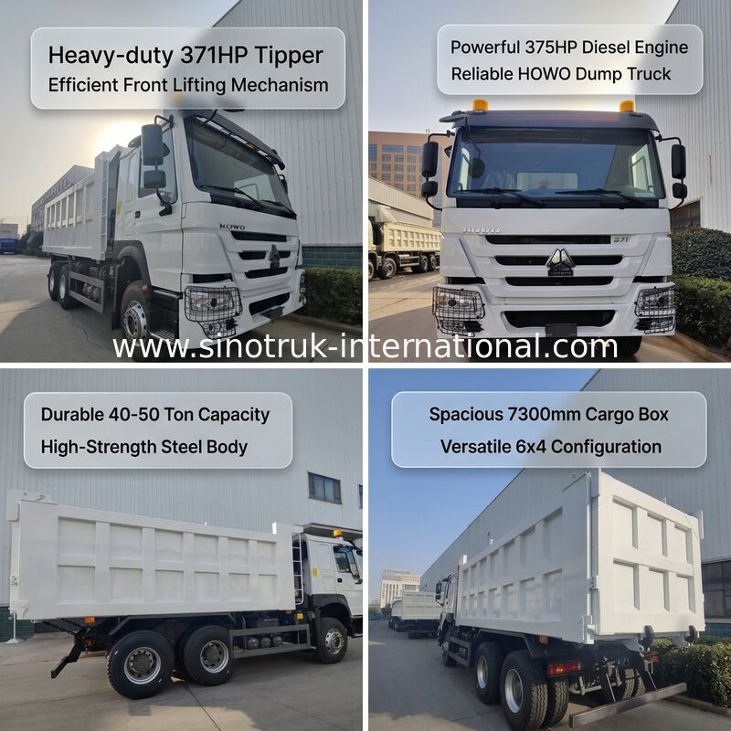 SINOTRUK HOWO 371HP Тяжелый грузовик с 10 колесами и прямоугольной грузовой коробкой