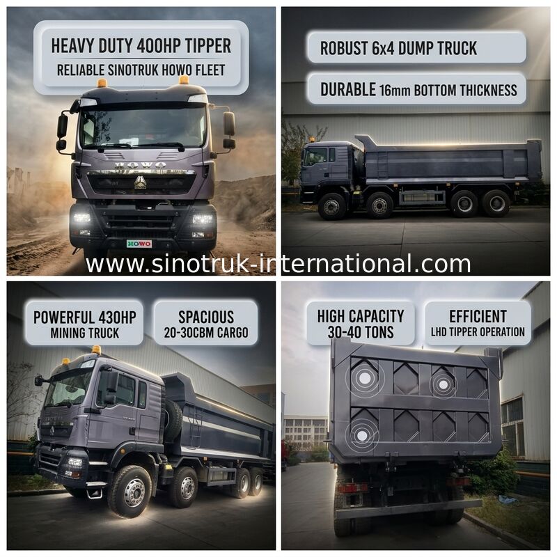 Нагрузчик с наклоном SINOTRUK HOWO 400HP 12 колес LHD 30-40 тонн 20-30CBM ZZ3317V356GB1
