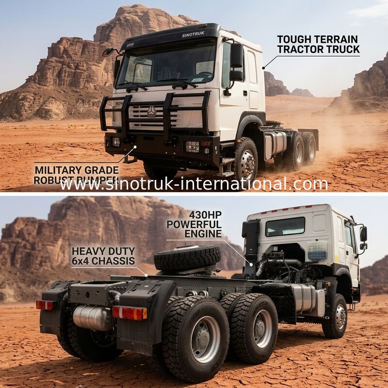 SINOTRUK 430 лошадиных сил 6 × 4 трактор с военным бампером