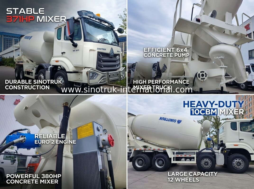 Мощный миксер HOWO LHD 6x4 10 колес, 371 л.с., низкий расход топлива
