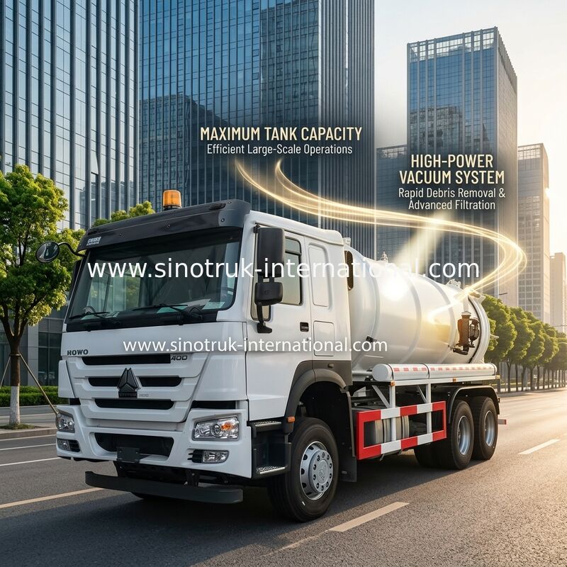 Тележка 18CBM LHD 336HP канализационного резервуара тележки всасывания нечистот вакуумного насоса очищая