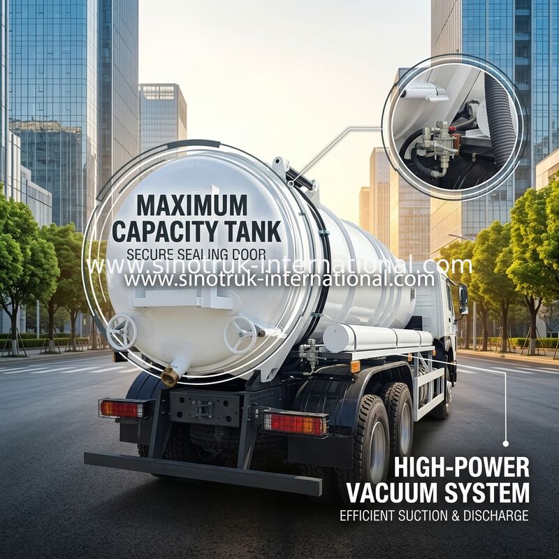 HOWO 6*4 16CBM 380HP Трактор для очистки сточных вод Высокопроизводительная производительность соответствует эффективным многофункциональным решениям для очистки