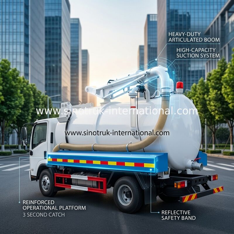 Тележка всасывания нечистот SINOTRUK HOWO для предпринимательства 5-6CBM LHD 4X2 Euro2 санобработки