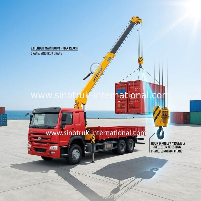 Сверхмощные 12 тонны тележки HIAB установили телескопичный подъем груза тележки крана 6X4 LHD