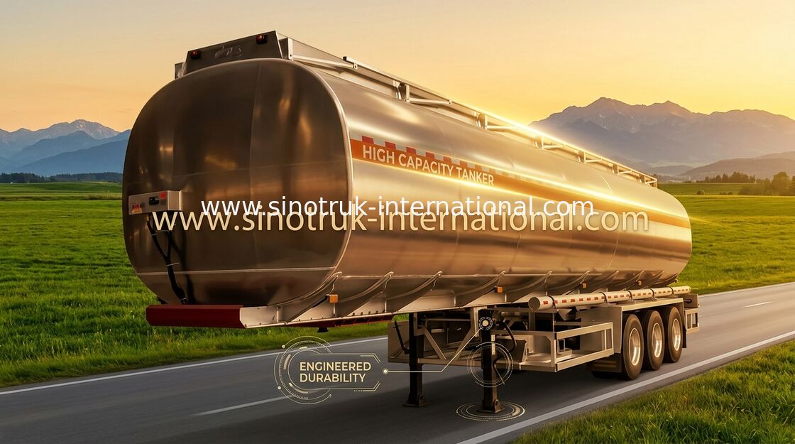 Semi цапфы тележки масляного бака 3 трейлера 50-80 тонн 45-60CBM SINOTRUK HOWO