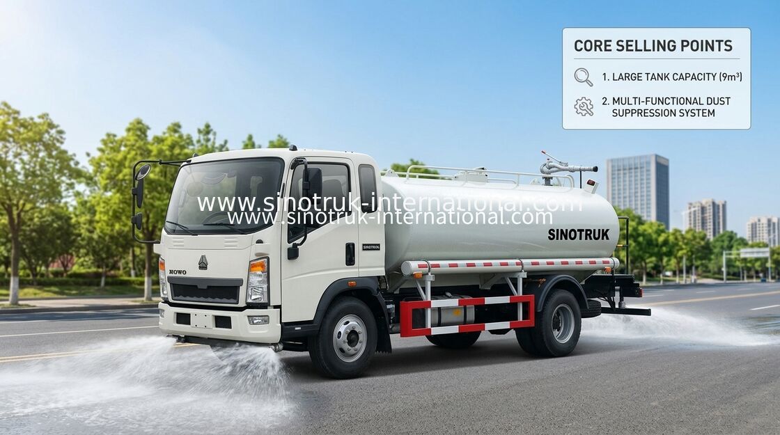 Ряд тележки цистерны с водой LHD света SINOTRUK 5-8CBM распыляя широко