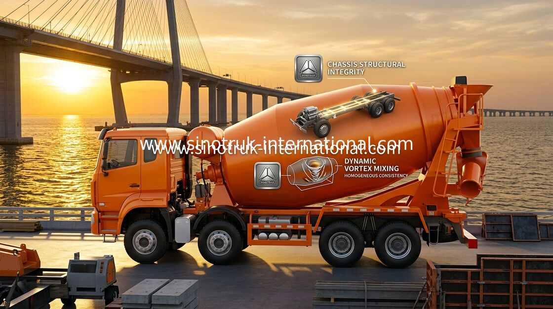Sinotruk Howo N7 Бетонный смеситель 6 X 4 Euro 2 380hp Для строительства