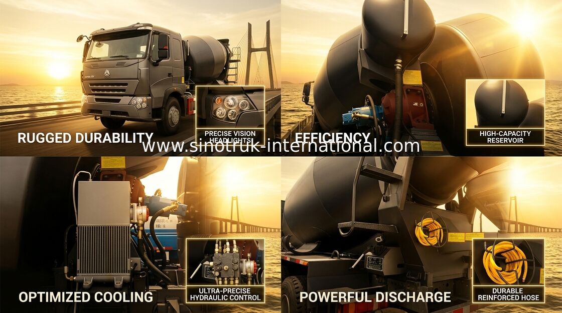 Тележка 10CBM 371HP 6X4 LHD конкретного смесителя SINOTRUK МЕЖДУНАРОДНАЯ HOWO A7