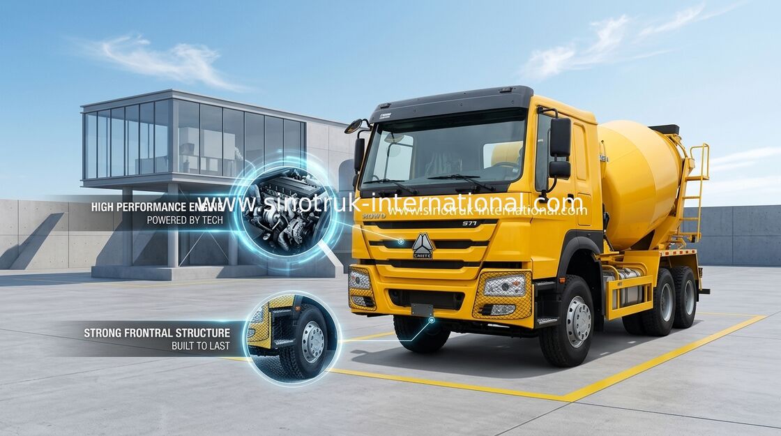 тележка 371HP конкретного смесителя типа дисковода SINOTRUK HOWO 6x4 LHD