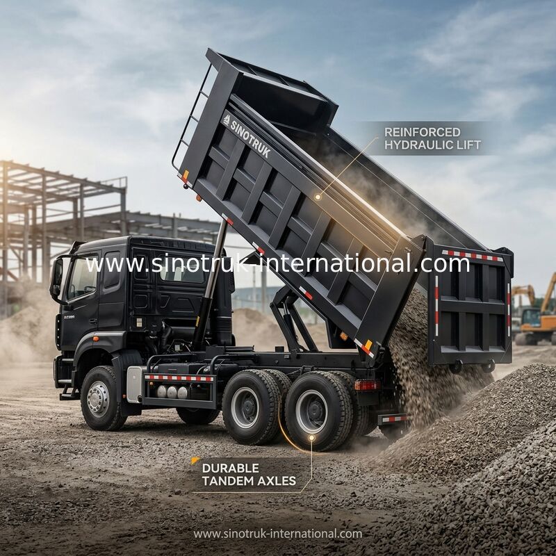 HOWO NX 380HP RHD Черный свертывающий грузовик с брезентом