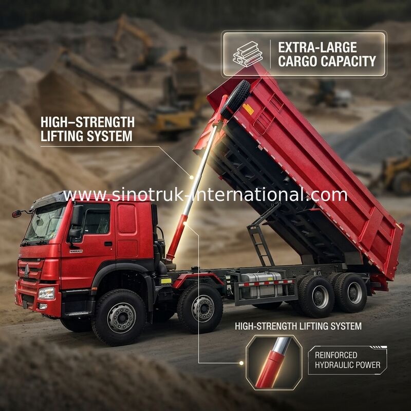 HOWO 12 колес Sinotruk 8X4 Дэмп-Трук 400hp Для добычи полезных ископаемых Контейнер типа LHD U