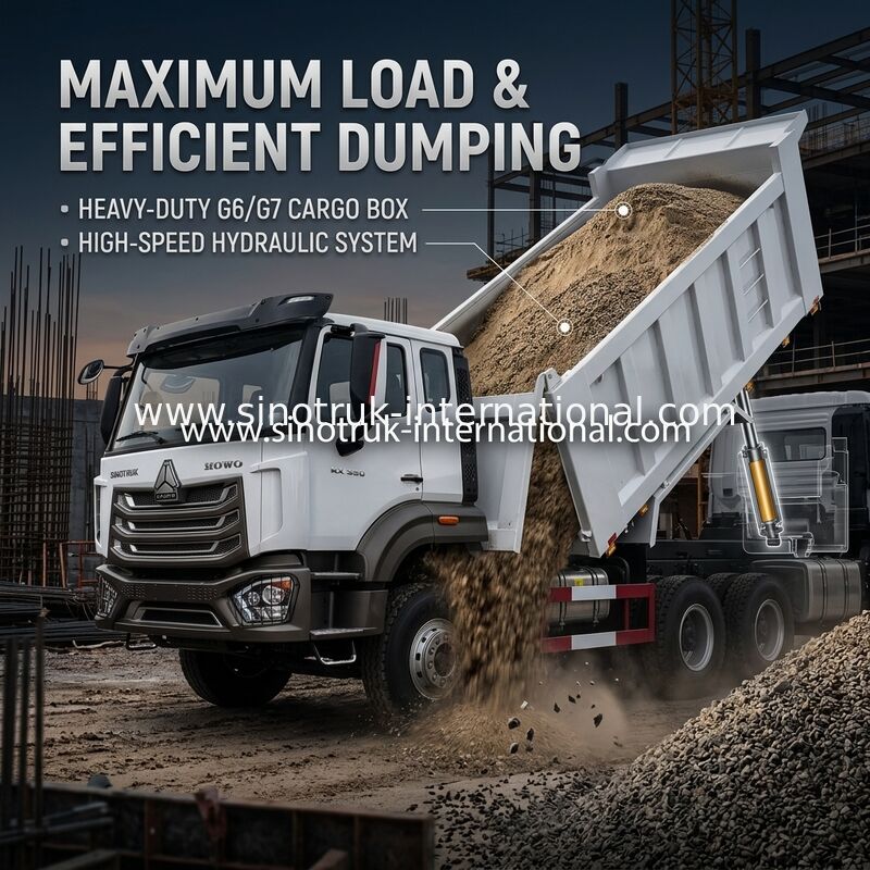 SINOTRUK HOHAN HOWO 380hp LHD свертывающий грузовик 6x4 с узором грузовик
