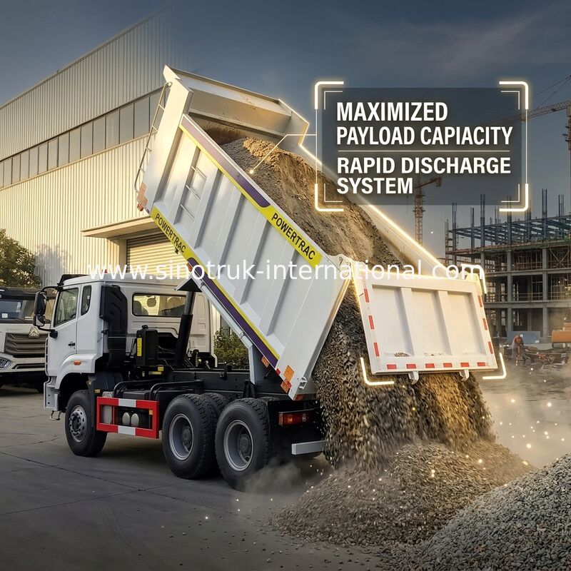 Sinotruk Howo / Hohan 6×4 Дампер с подъемником 10 колес прямоугольный грузовой корпус 20CBM Белый цвет