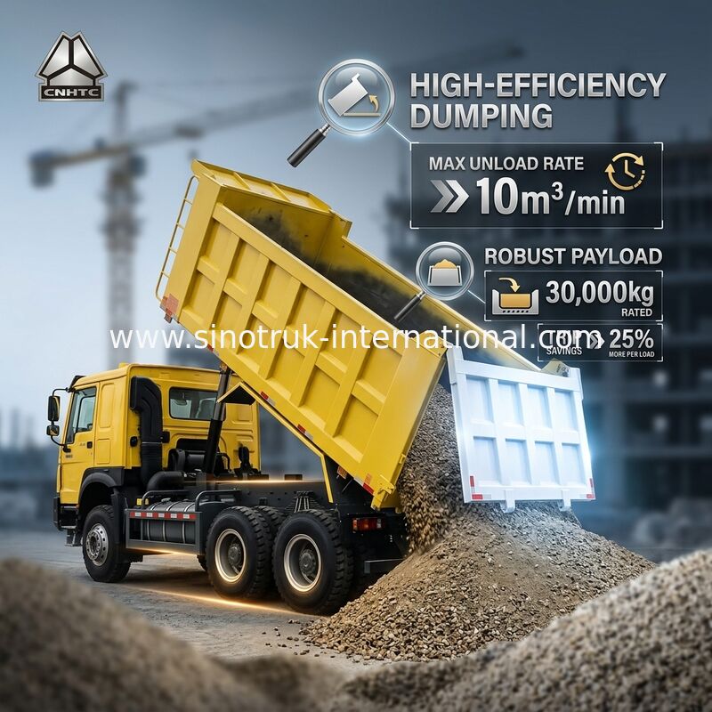 Sinotruk Howo Tipper Dump Truck 6 × 4 Lhd 10 колес 20CBM грузовой коробки Горные шины