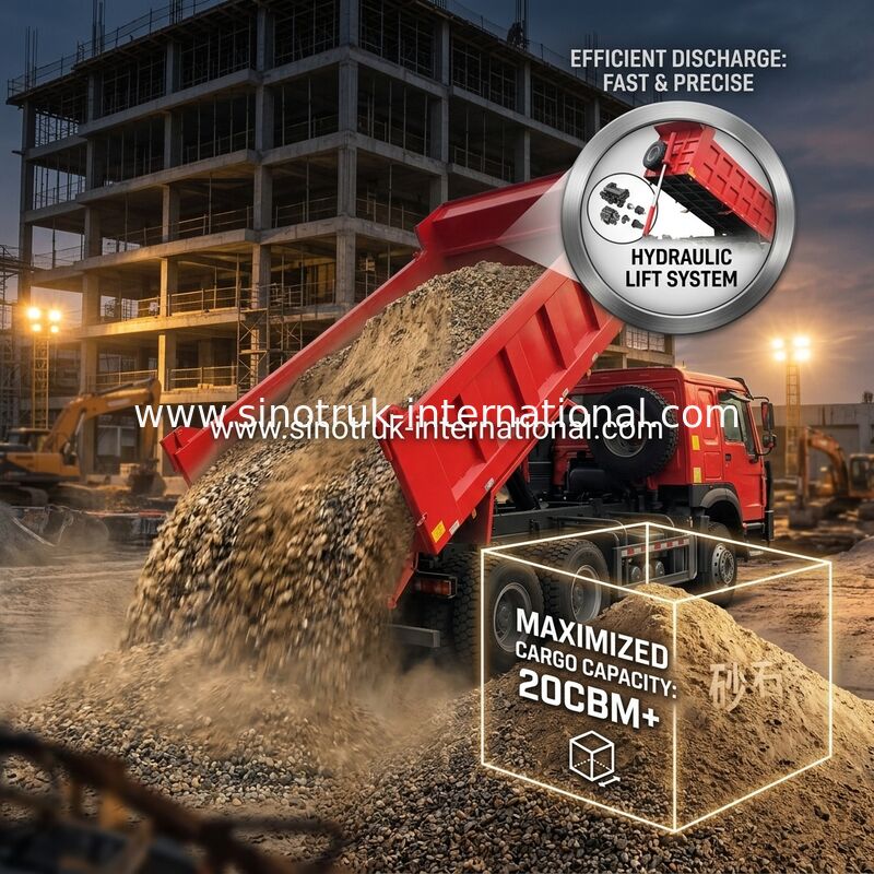 Sinotruk Howo Tipper Dump Truck 6 × 4 Lhd 10 колес Призрачное лицо Бампер Горные шины