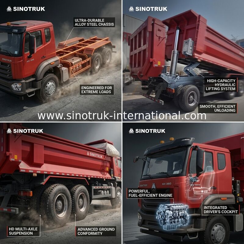 Sinotruk Hohan New Howo Tipper Dump Truck N7 8 × 4 12 колес 380hp Lhd или Rhd с контейнером типа U