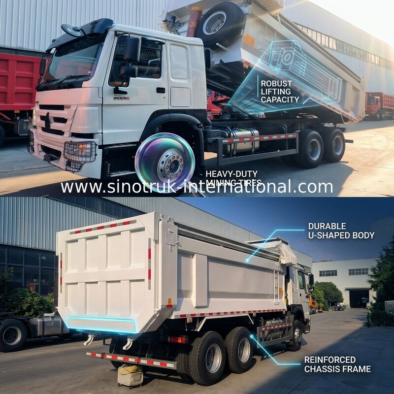 Sinotruk Howo Tipper Dump Truck 400hp 6 × 4 U-образный поддонык с автоматической брезентой