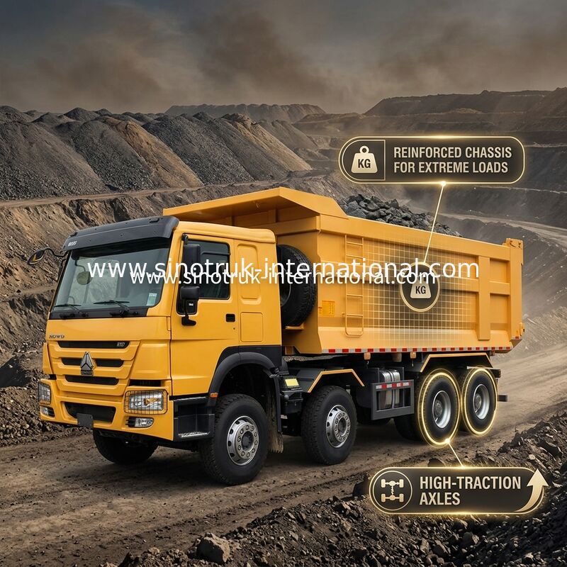 Sinotruk Howo Дэмпер Дэмпер 8 × 4 Lhd 12 колес U-образный корпус Euro 2