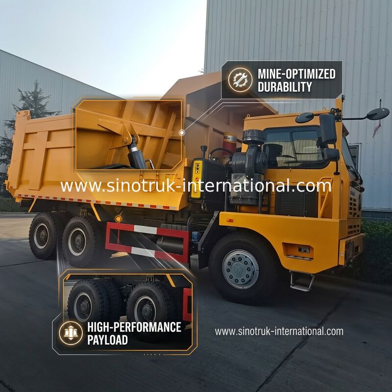 Самосвал LHD Tipper SINOTRUK сверхмощный с односторонним высокопрочным каркасным желтым цветом кабины