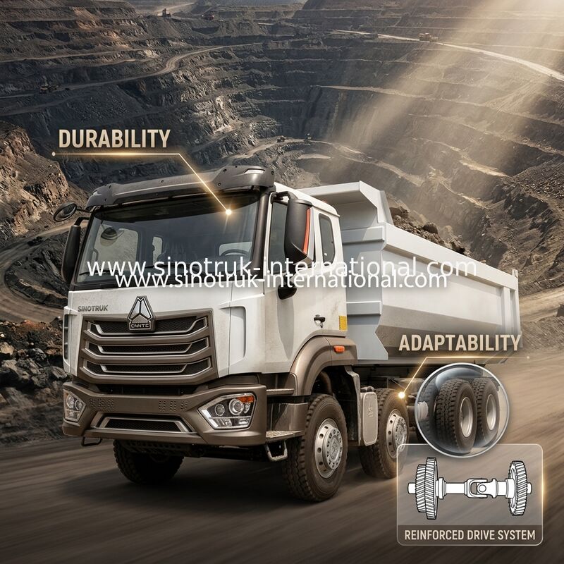 Самосвал HOWO N7 LHD 12wheels 8X4 400HP для минирования