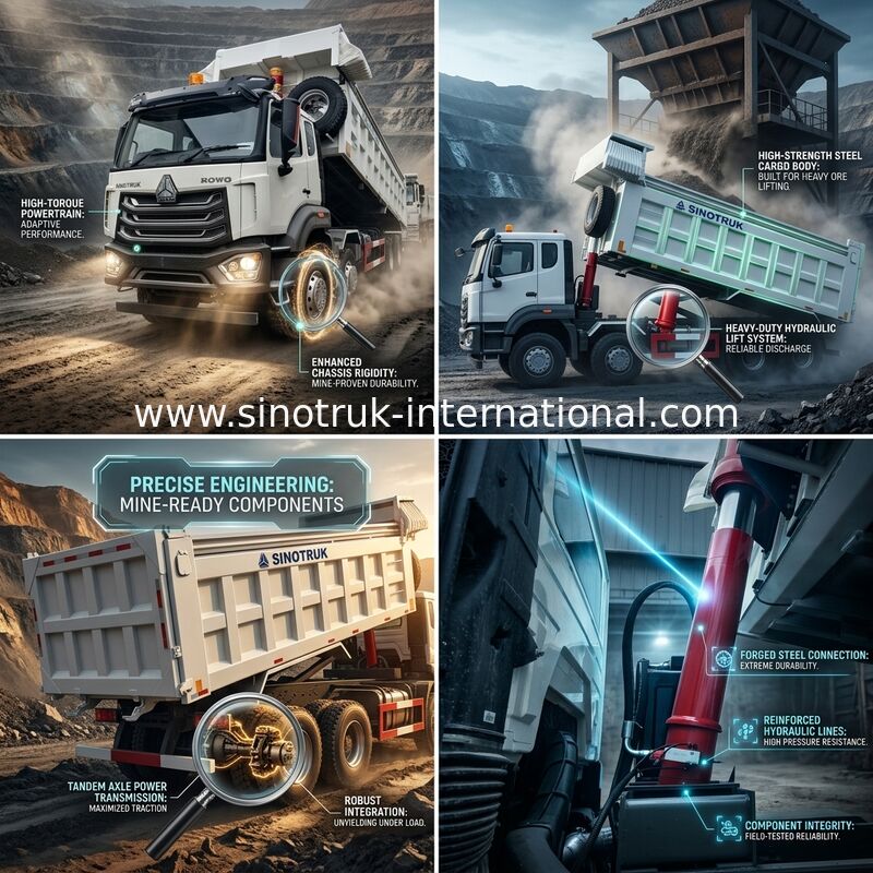 Самосвал переднее поднимаясь 8×4 RHD Tipper SINOTRUK HOWO сверхмощный