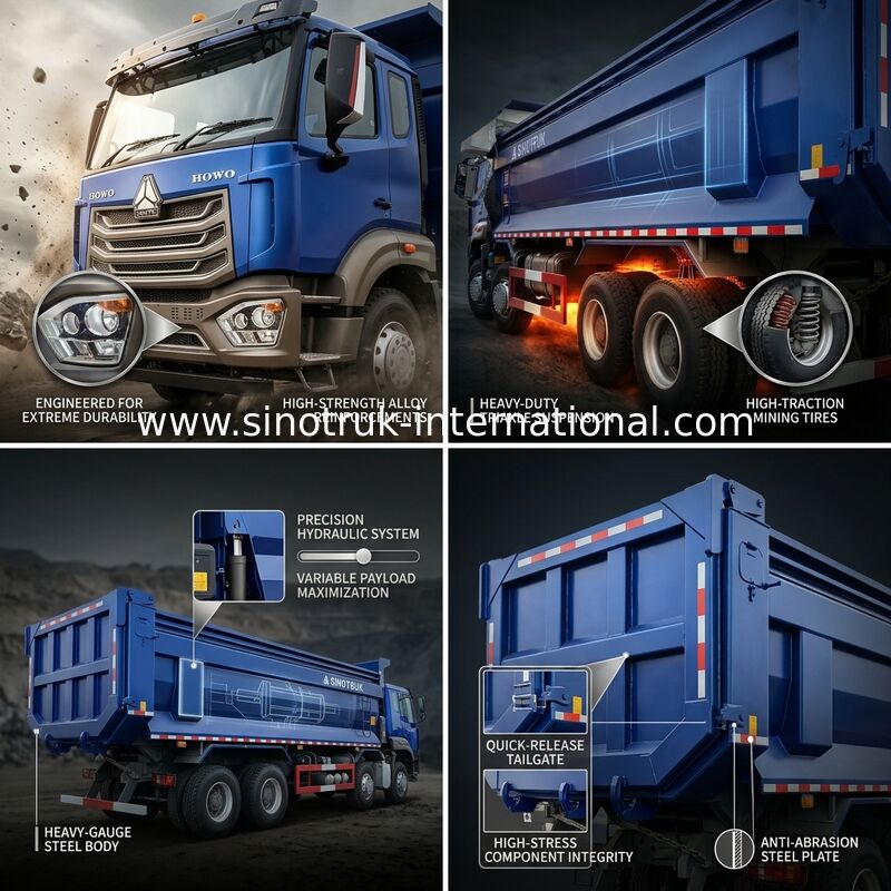 RHD 8×4 10 колес 380 л.с. Синий HOWO Типпер Грузовик Высокая лошадиная мощность