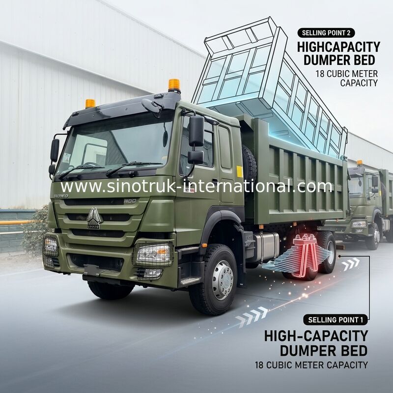 RHD 6×4 10 колес ZZ3257V3847B1R 400 л.с. Зелёный HOWO Типпер Грузовик Высокая лошадиная мощность