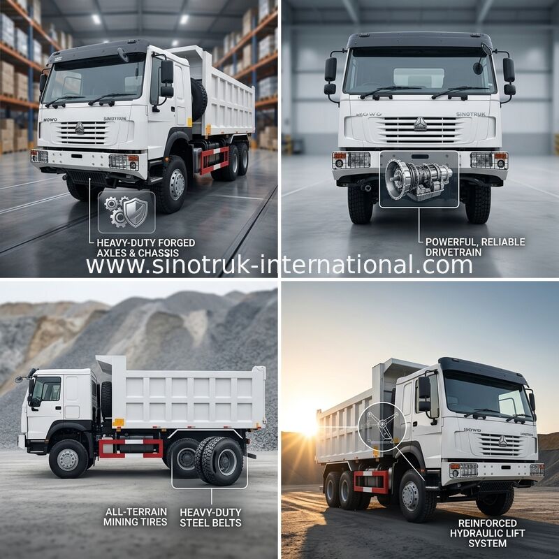 Sinotruk Howo Tipper Dump Truck 6 × 6 с полным приводом 10 колес 380 л.с.
